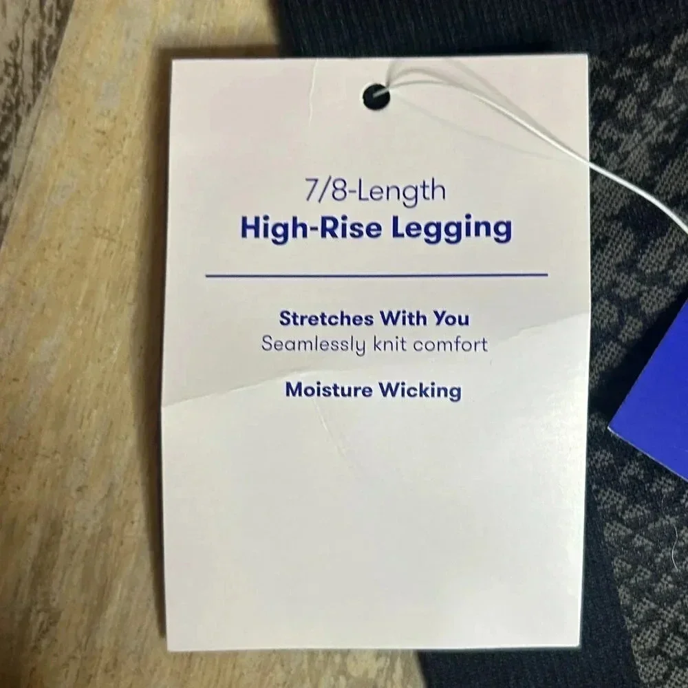 Joy Lab Hi Rise Leggings Black Snake Print 7/8 Length Size Small NWT